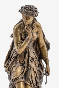 Henri Etienne Dumaige Signed, 18" French Classical Bronze, 19th Century