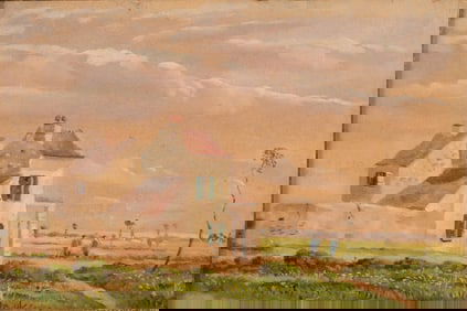 Eugène Cicéri, Pavilion at L’Haÿ-Les-Roses, Oil on Paper, 19th Century