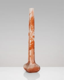 Tall Galle Signed Art Glass Cameo Vase, C.1900