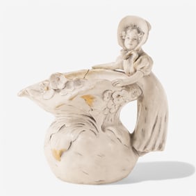 Art Nouveau Royal Dux Bohemia Figurative Vase, Circa 1920's