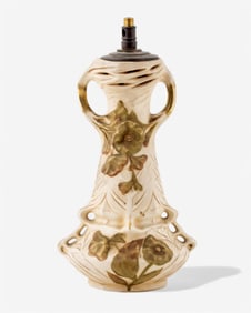 Antique Royal Dux Art Nouveau Porcelain Vase Converted to Lamp