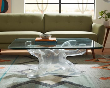 Alberto Rocchi Signed and Numbered Acrylic & Glass Coffee Table, 20th Century