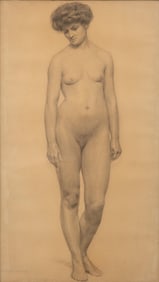 Lord Frederic Leighton Pencil Figure Study of a Young Woman, 19th Century