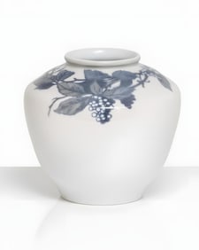 Royal Copenhagen Porcelain Vase with Blue Grapevine Decoration, #2086