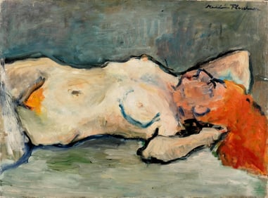 Madeleine Flaschner Oil Painting on Canvas, “Redhead Woman