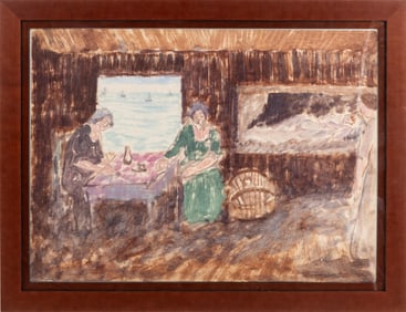 Abraham Walkowitz Gouache Painting, Early 20th Century, Signed