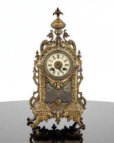 Bronze Louis Xiv Style Mantle Clock Late 19th Century