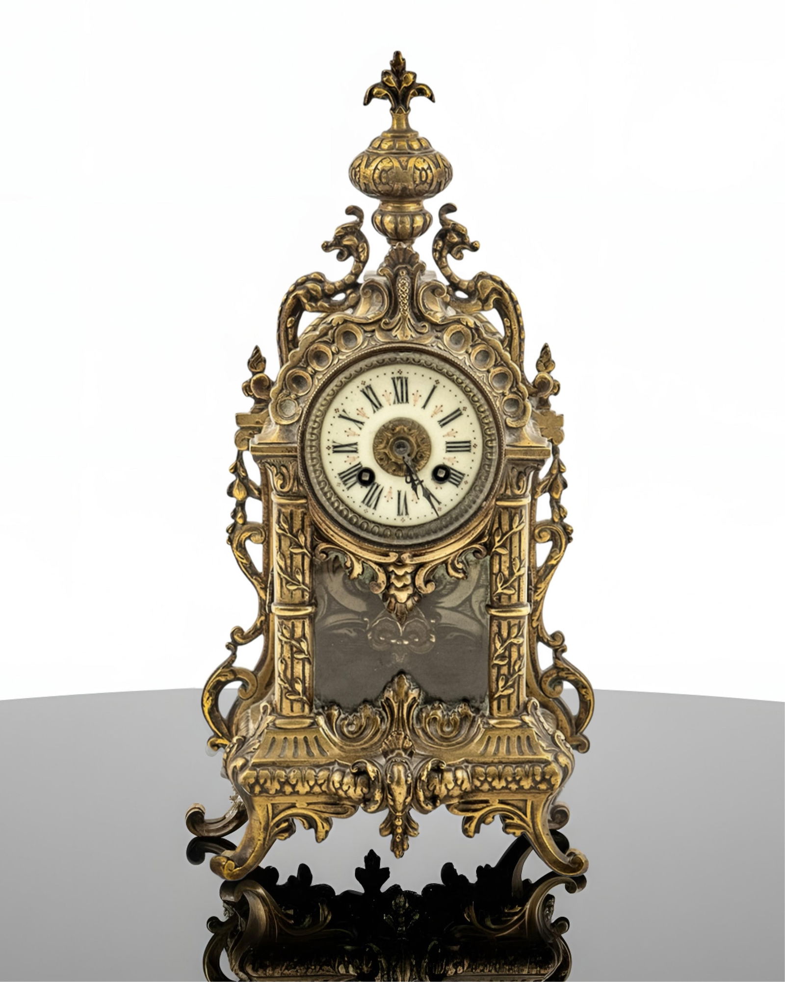 Bronze Louis Xiv Style Mantle Clock Late 19th Century (1 of 13)