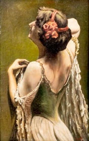 Dante, Italian Oil on Canvas Painting, Signed, Early 20th Century