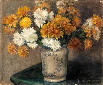 Felix Desgranges Signed Oil on Canvas Painting Circa 1900