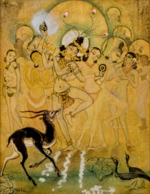 Suzanne Raphaele Lagneau Signed French Art Deco Ink and Gouache Orientalist Painting, Circa 1920