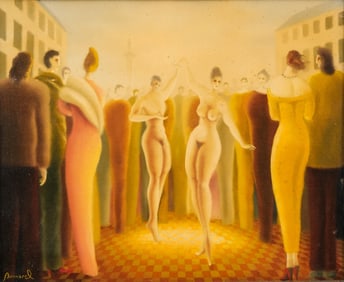Signed Bernard Bonnarel Oil on Panel Painting, 20th Century