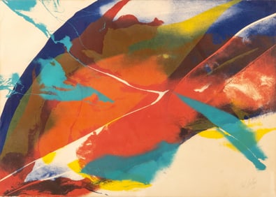 Paul Jenkins Signed and Dated Abstract Expressionist Watercolor Painting, 1967
