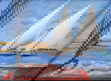 Jean-Pierre Alaux (1925–2020), Gouache Mixed Media Painting, Signed