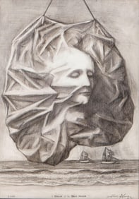 Jean-Pierre Alaux Signed, the Star and the Beautiful Hen, 2014 Graphite Drawing on Paper