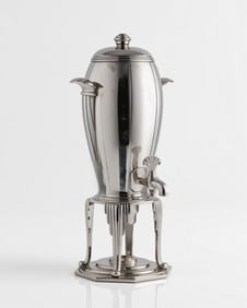 Blaise Bontemps, Circa 1930 Art Deco Silver-Plated Streamlined Modern Water Samovar