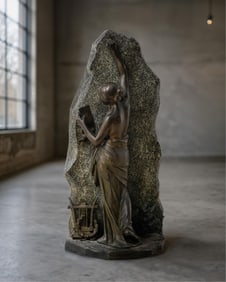 Julien Caussé Signed Art Nouveau Bronze Sculpture