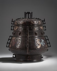 Chinese Cloisonne and Bronze Covered 12" Incense Burner with Mark, 19th Century