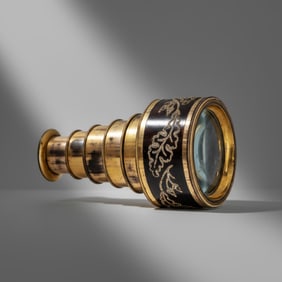 Pocket Telescope, 18th Century by Dollond of London Gilded Brass, Signed
