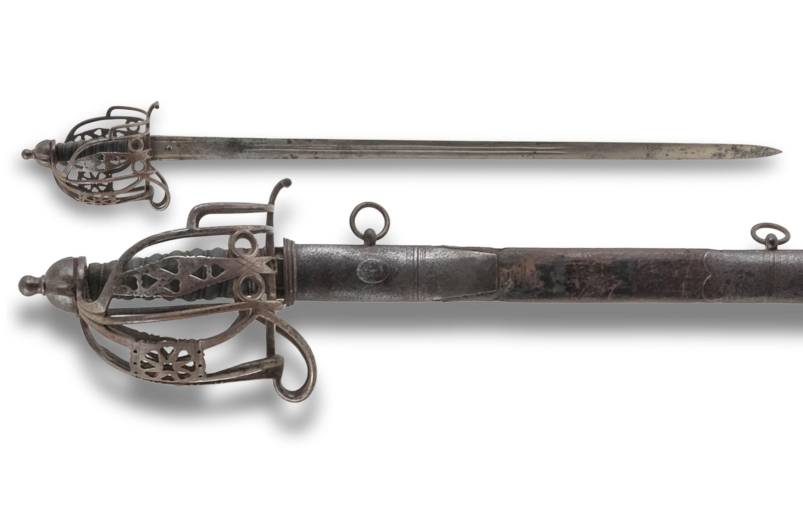 Scottish Basket-Hilt Broadsword with Scabbard, Late 18th Century (1 of 9)