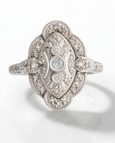 Art Deco Style 14K Gold and Diamond Ring