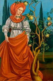 Alessandro Maggiora Vergano Signed, Renaissance Revival Oil Painting 119 x 80 cm