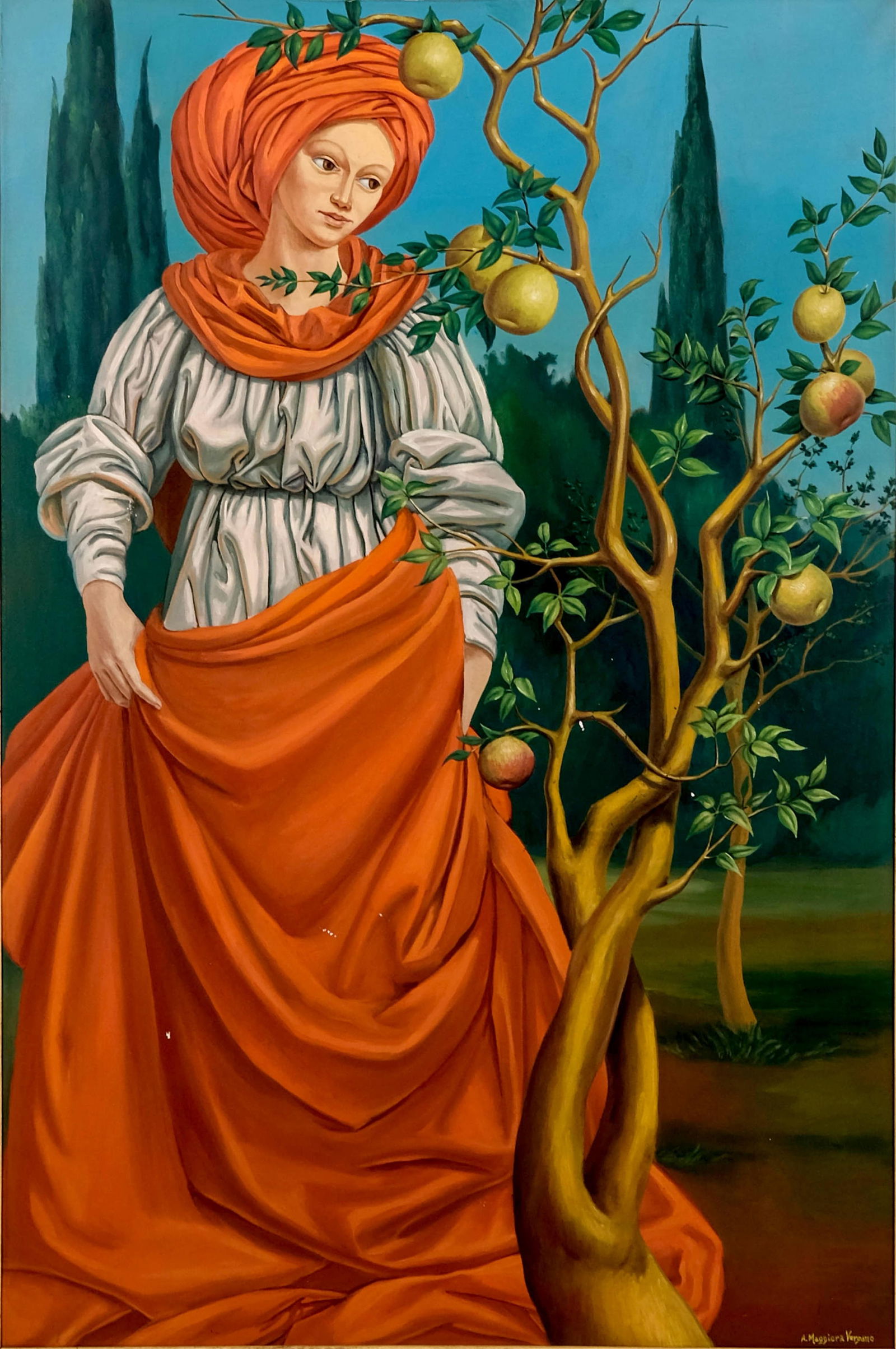 Alessandro Maggiora Vergano Signed, Renaissance Revival Oil Painting 119 x 80 cm (1 of 12)