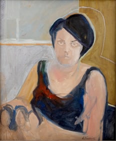 Willem de Kooning signed Oil on Canvas Painting Portrait of Mona Aarons with LOA