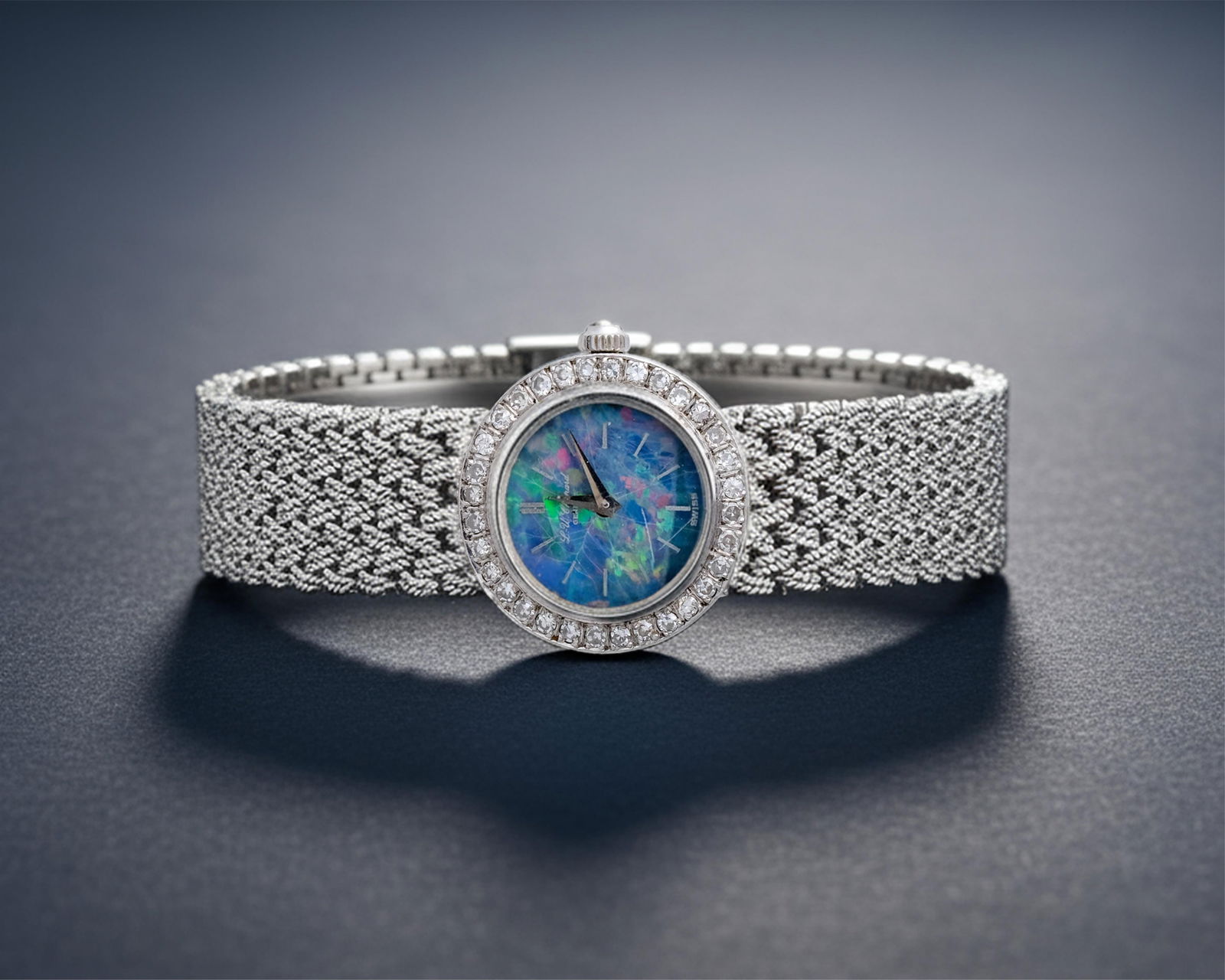 Chopard, 18k Signed White Gold Diamond and Opal Wristwatch, 1970s (1 of 7)