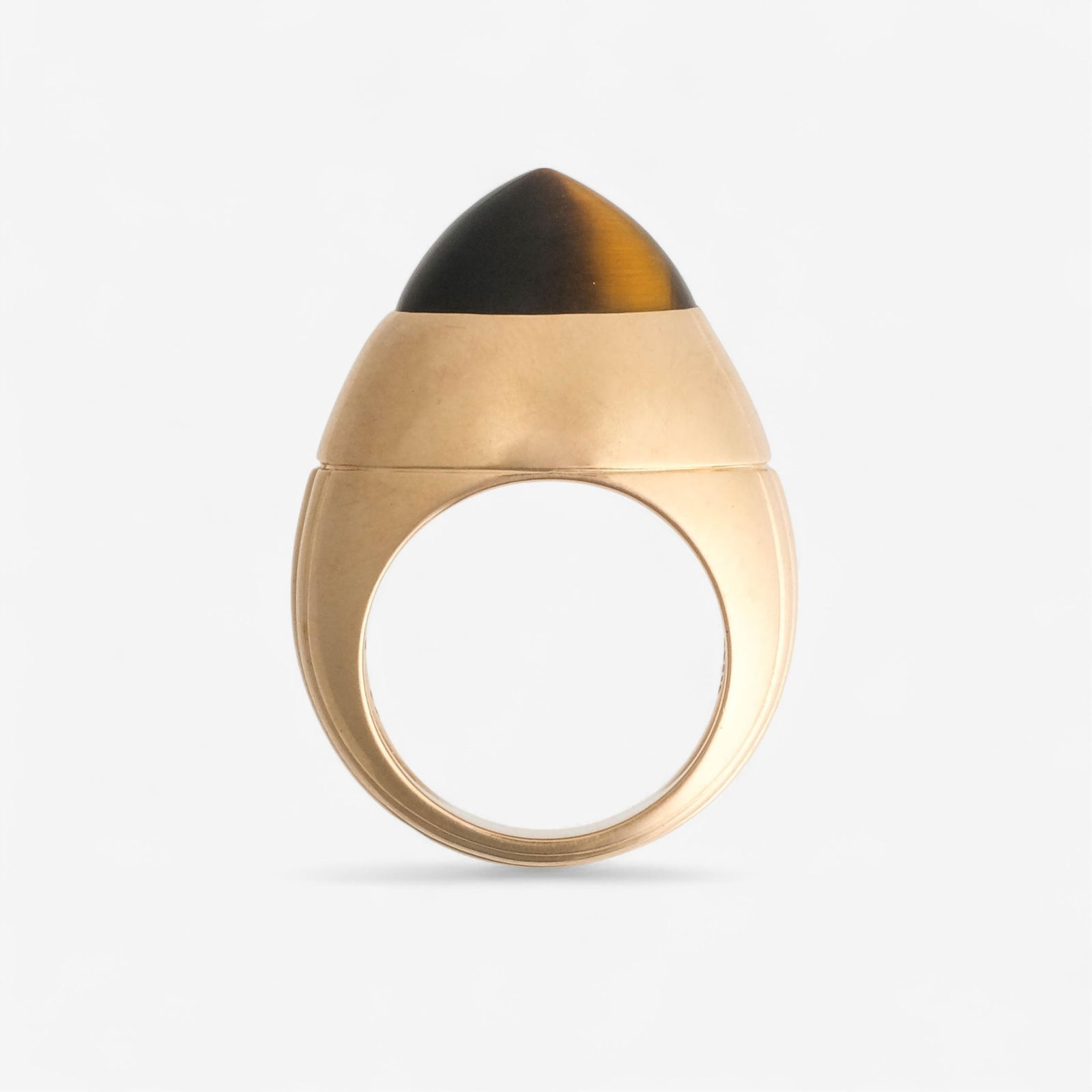 Boucheron, The Jaipur Model 18K gold Ring with Tigers Eye signed (1 of 10)