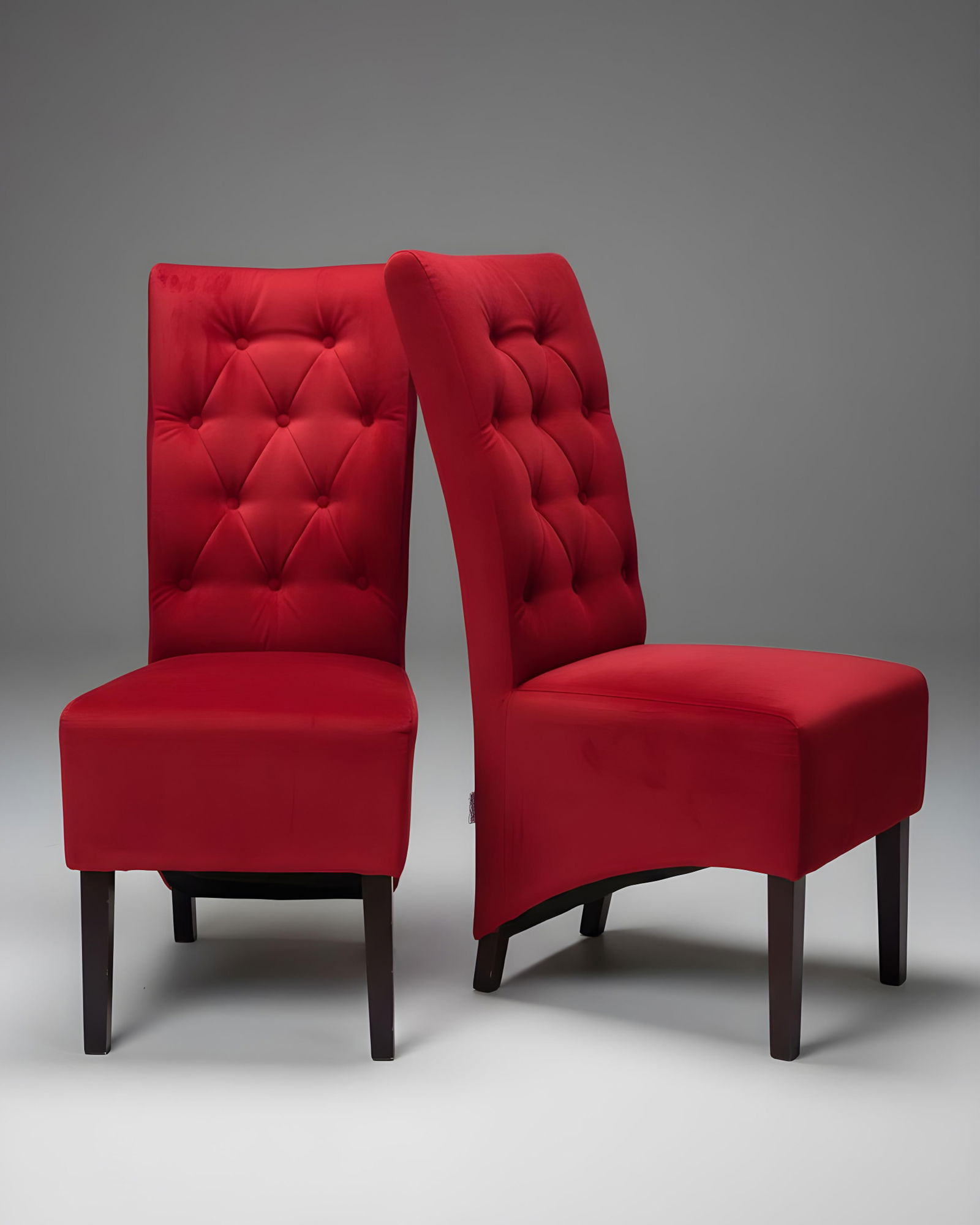 Pair of Guttman Factory High-Back Red Velvet Chairs (1 of 5)