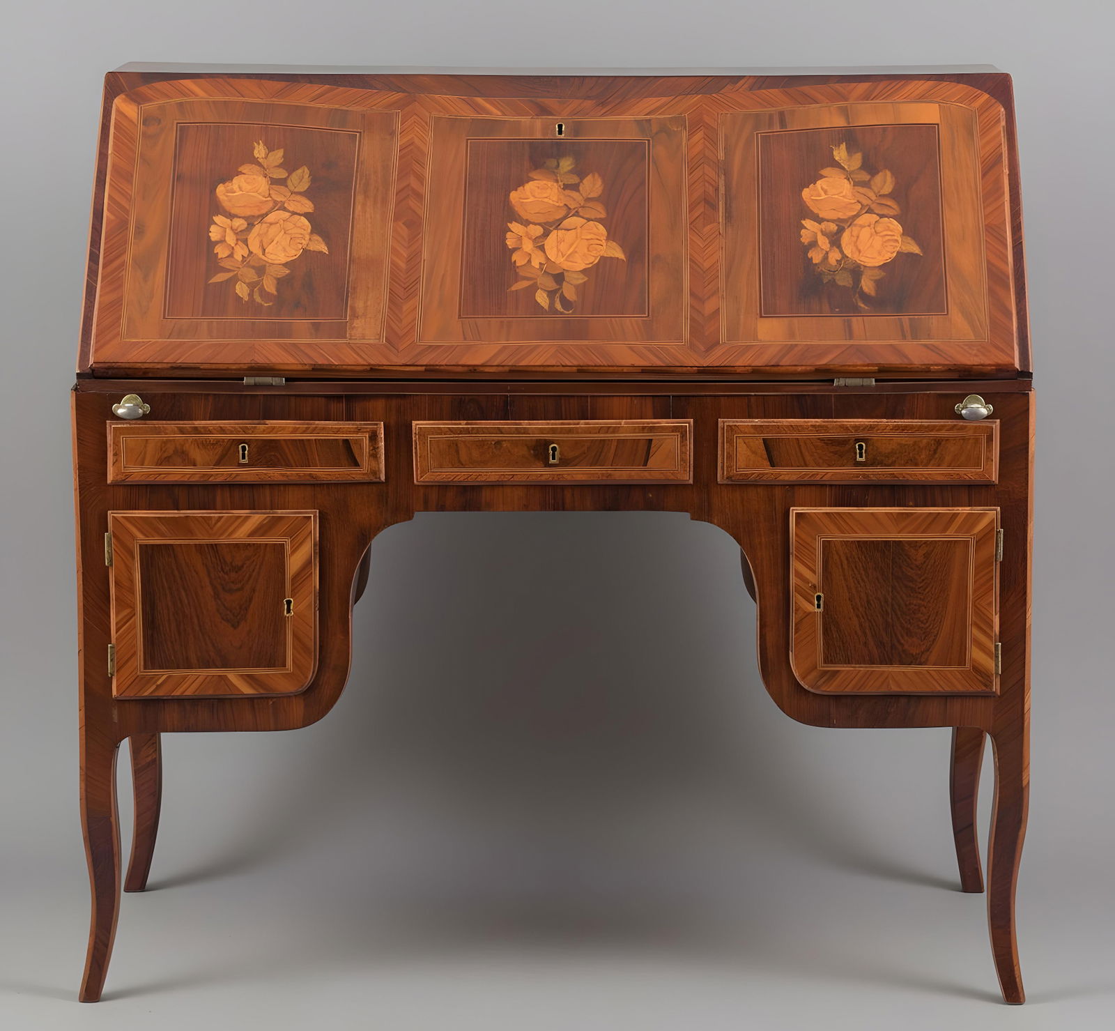 Austrian Marquetry Inlaid Secretary Desk, 18th Century (1 of 13)