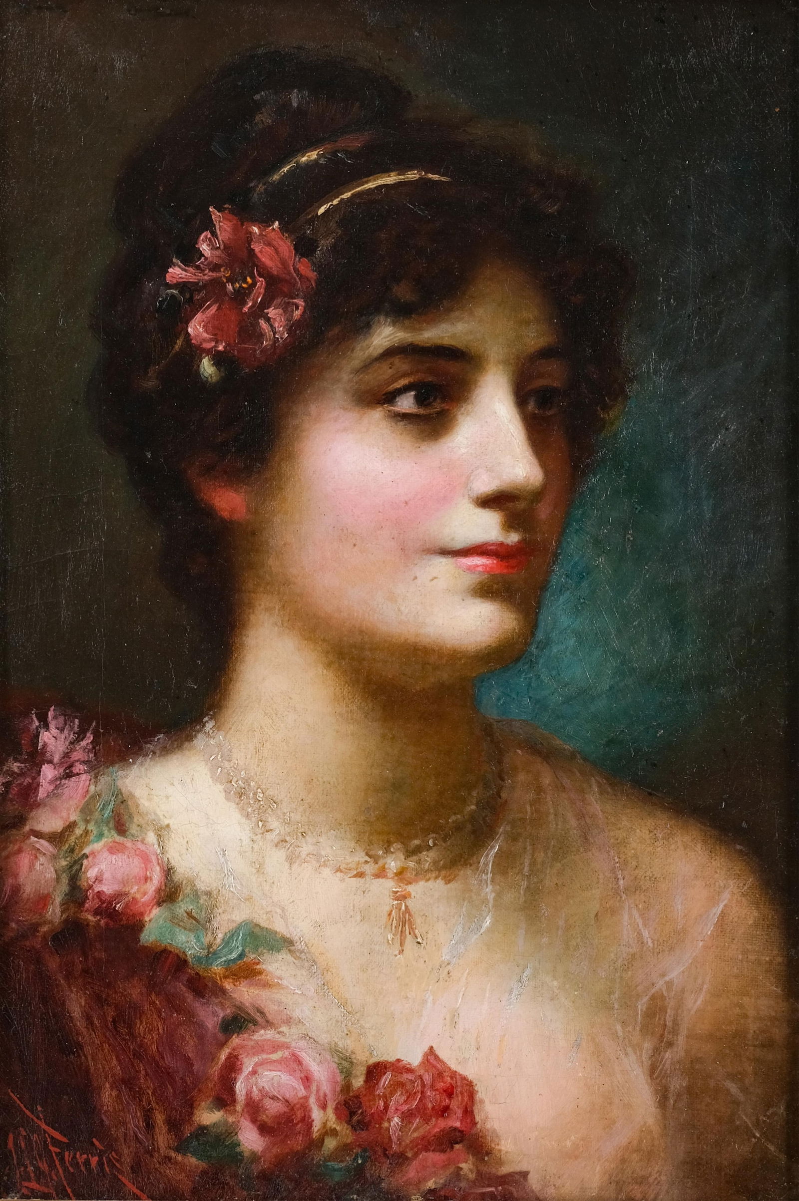 Jean Leon Gerome Ferris, Signed, Oil on Canvas Portrait Painting, c. 1890 (1 of 16)