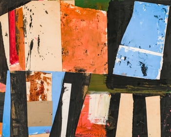 Alfred Leslie, American, 1959, Signed Oil Painting & Collage