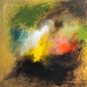 Signed Bettina Nuschei Contemporary Oil on Canvas Painting, 1985