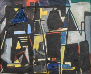 Paule Voulet Signed Oil Painting, Composition, 20th Century