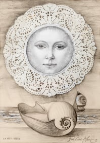 Signed Jean-Pierre Alaux Surrealist Mixed Media Mother Sea