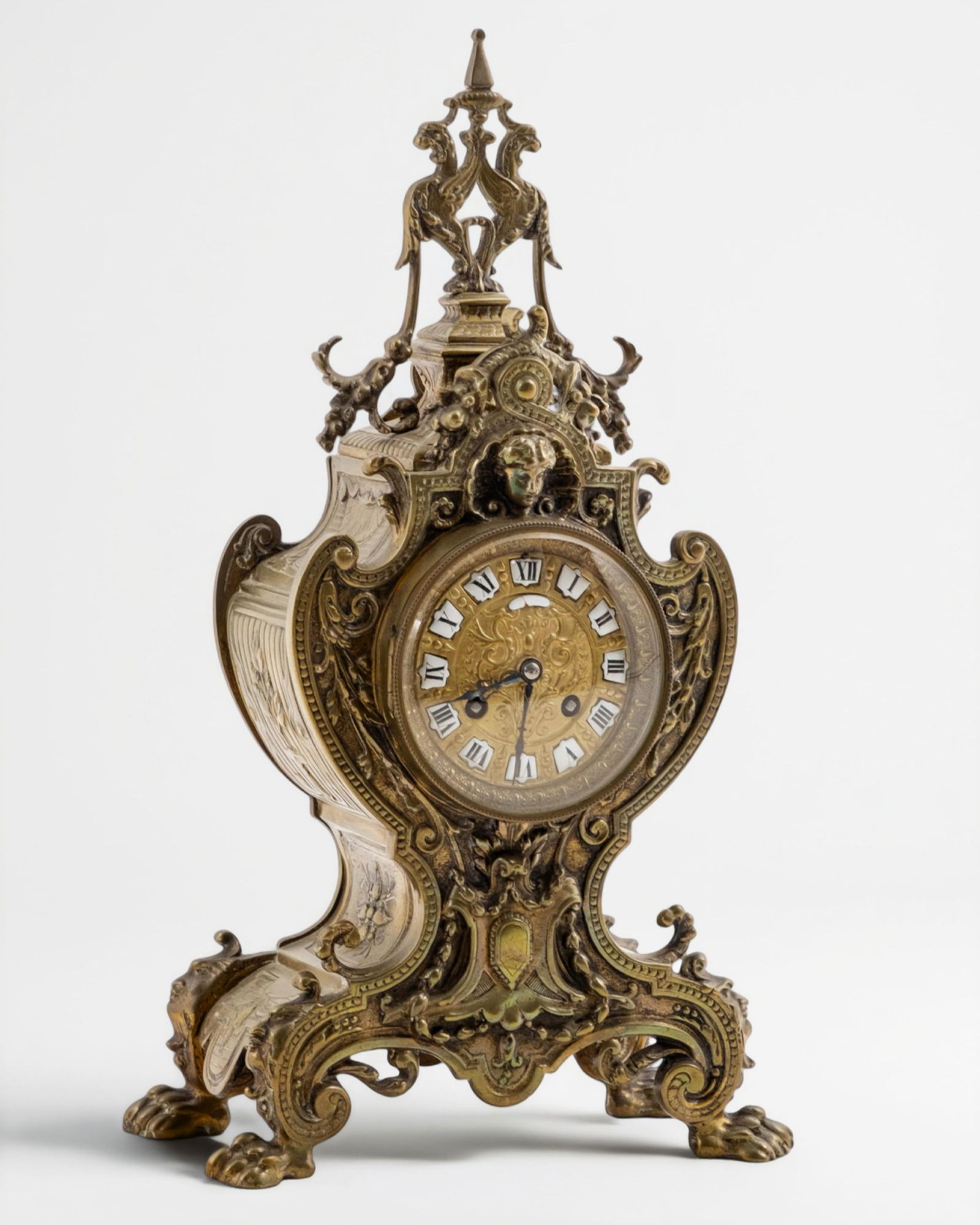 French 19th Century Bronze Mantel Clock with Rich Decoration, 16" Tall (1 of 15)