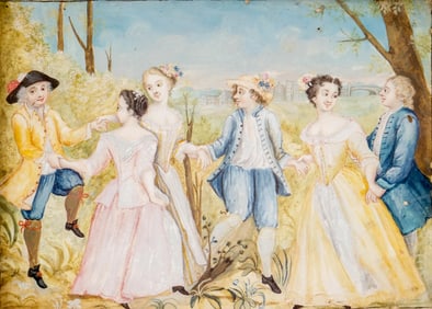 18th Century Venetian School, Rites of Spring, Tempera and Watercolor Painting on Paper