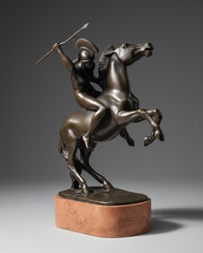 Friedrich Gornik, "Amazon Warrior" Patinated Bronze Sculpture Circa 1900, Signed