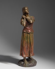 Raoul Larche, "Joan of Arc, " Signed 17" Art Nouveau Bronze Sculpture circa 1900