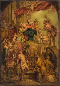 Adolphe De Mol, Mystical Marriage of Catherine, Oil on Canvas Painting