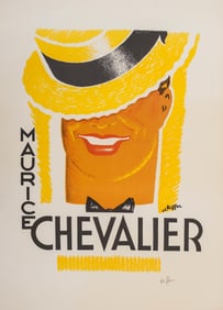 Charles Kiffer, Pencil Signed Vintage Poster for Maurice Chevalier, Color Lithograph