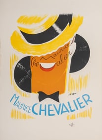 Charles Kiffer Poster Maurice Chevalier at the Casino de Paris, Color Lithograph, Pencil Signed