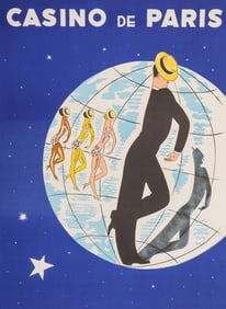 Charles Kiffer, Casino de Paris poster with Maurice Chevalier, Pencil signed