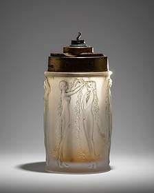 Rene Lalique signed and rare Le Parisien Art Glass Perfume Scent Diffuser, Circa 1920: Keywords: French Art Glass, Perfume, Early 20th Century, Lalique Glass, French Decorative Art, Collectible Perfume Bottle, R. Lalique, Vintage French Glass, Art Nouveau glass design, Symbolist movemen