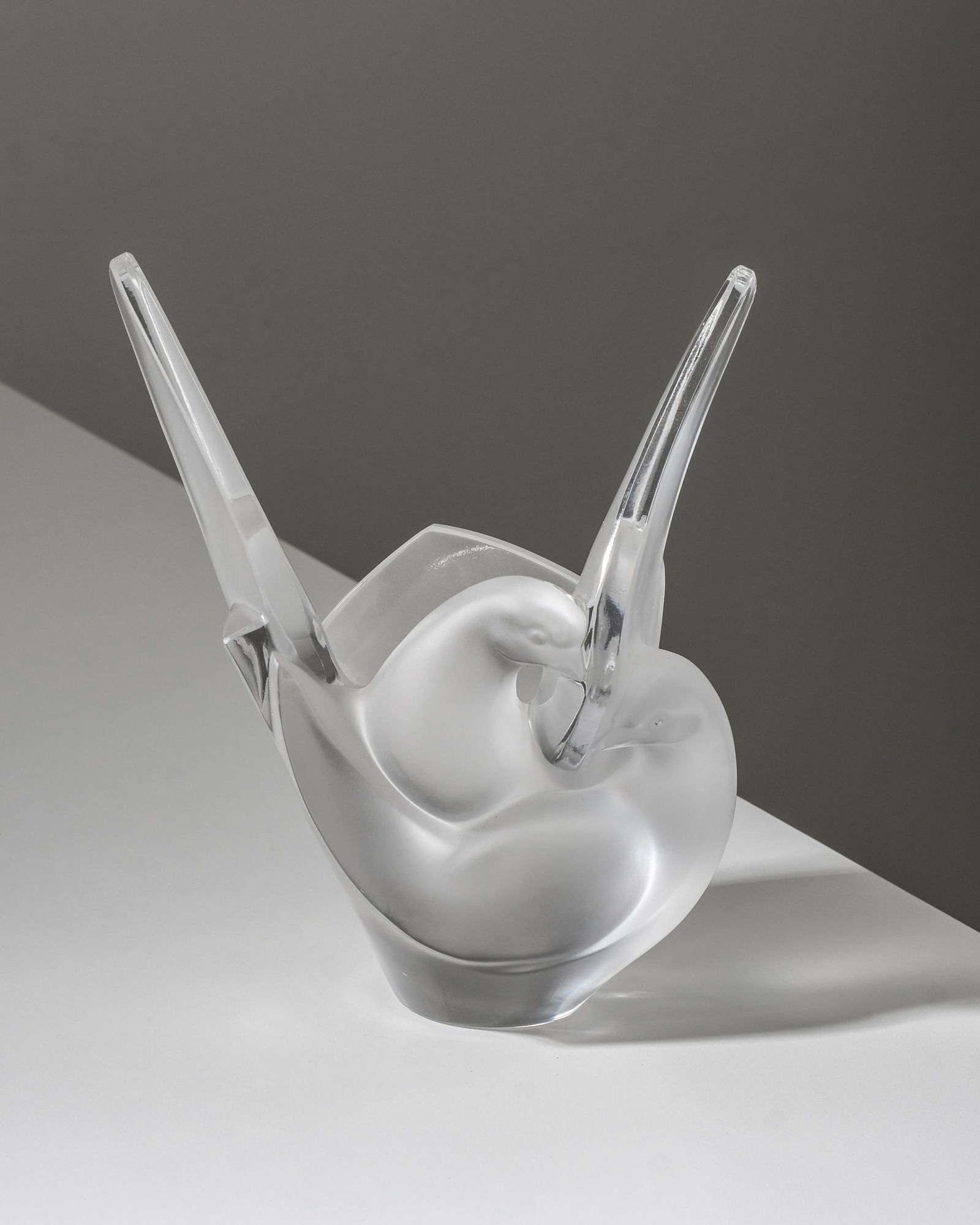 Lalique Signed Molded and Etched Art Glass Dove Vase (1 of 5)