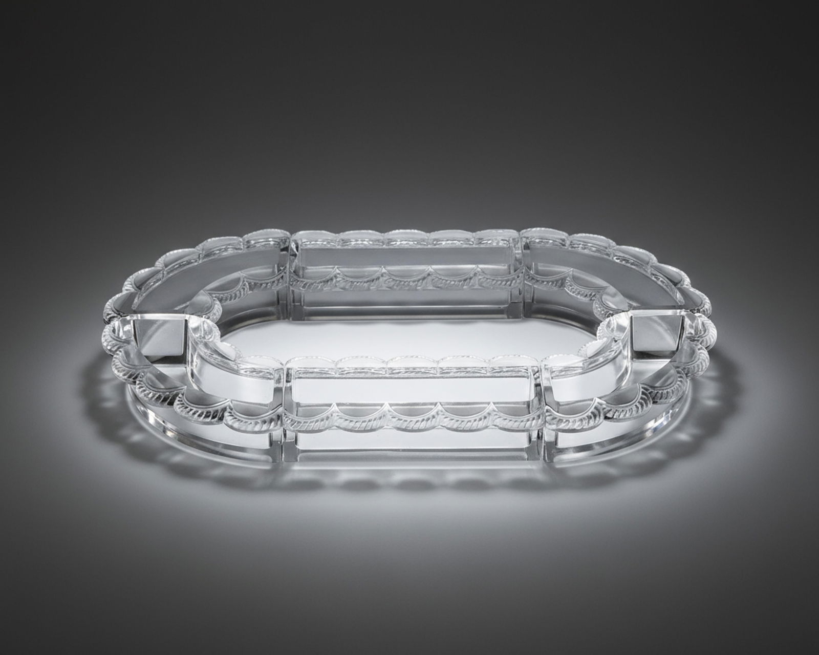 Lalique France Signed Festons Crystal Centerpiece, c.1940 (1 of 8)