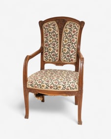 Armchair by Louis Majorelle or Camille Gauthier Art Nouveau Carved Nancy, France