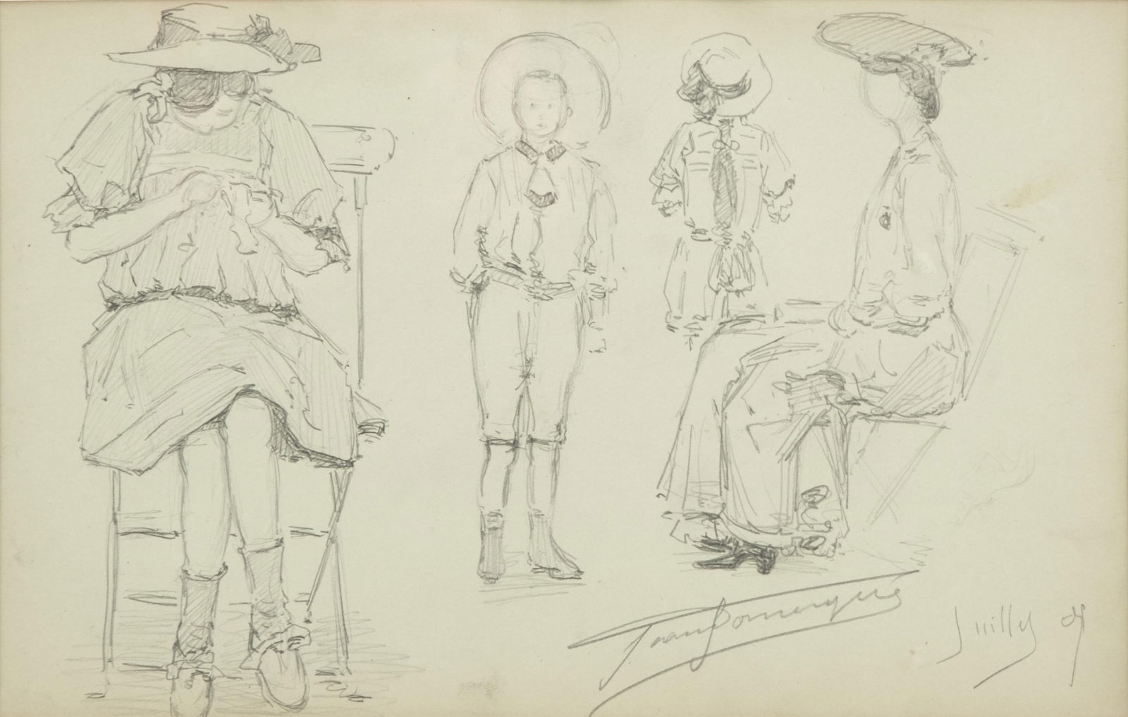 Jean-Gabriel Domergue Early 20th Century Original Pencil on Paper Drawing, Signed (1 of 13)